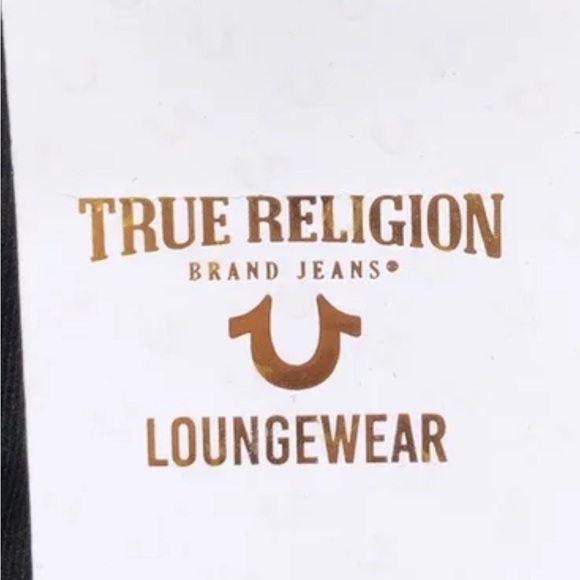 True Religion BLACK HOODIE Horseshoe Pullover Hooded SWEATSHIRT silver Graphic M - Picture 2 of 13